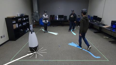 Self-balancing robot navigating among people